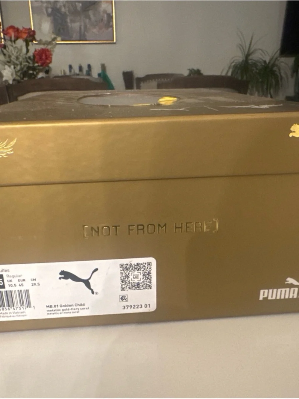 PUMA Men’s MB.01 Golden Child Athletic Shoes - Metallic Gold Box Included